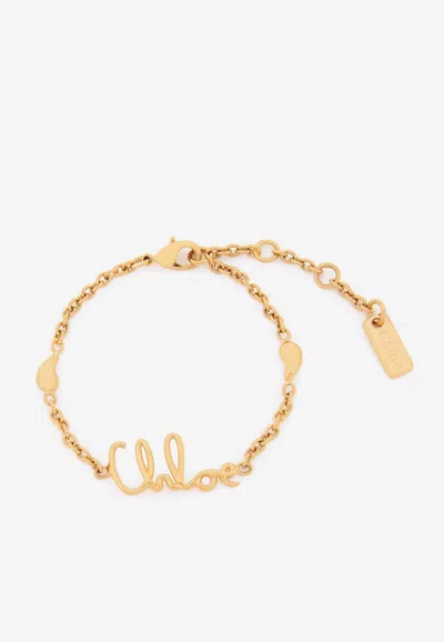 Chloé Iconic Logo Bracelet In Gold