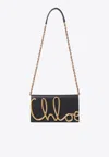 Chloé Chloe Womens Black Brand-plaque Leather Cross-body Bag In Black