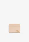 Chloé Iconic Logo Shiny Leather Cardholder In Neutral