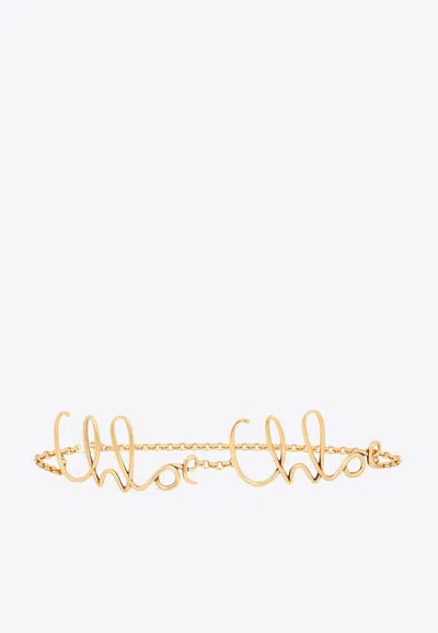 CHLOÉ ICONIC LOGO CHAIN BELT
