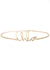 Chloé Adjustable Chain Necklace Script Pendant In Gold