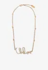 Chloé Vintage Gold Necklace With Cursive Name Pendant And Delicate Chain In Gold