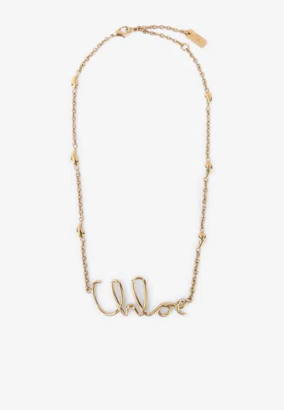 CHLOÉ ICONIC LOGO CHAIN NECKLACE