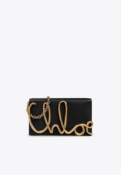 Chloé Iconic Logo Crossbody Bag In Soft Leather
