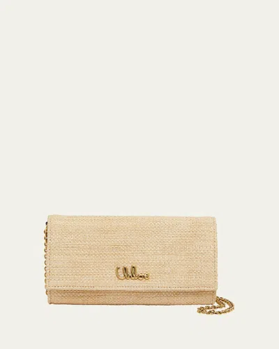 Chloé Iconic Logo Flap Crossbody Bag In Hot Sand
