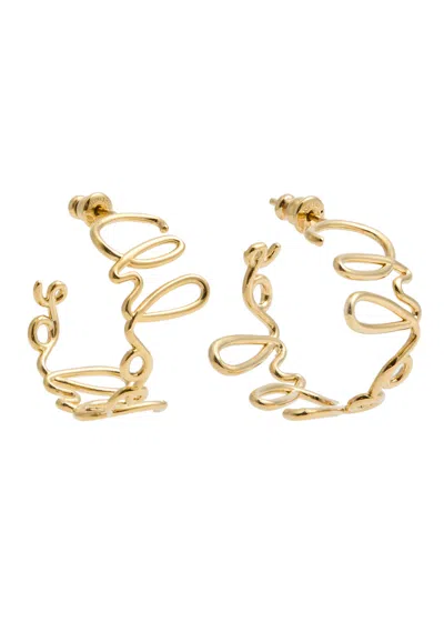 CHLOÉ CHLOE ICONIC LOGO HOOP EARRINGS