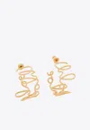 Chloé Iconic Logo Hoop Earrings In Gold