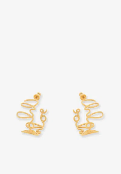 Chloé Iconic Logo Hoop Earrings In Gold