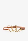 Chloé Logo Leather Belt In Gold