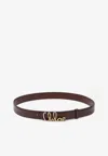 Chloé Iconic Logo Leather Belt In Brown