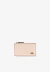 Chloé Iconic Logo Zip-around Leather Wallet In Pink
