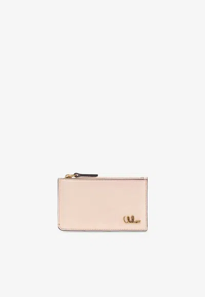 CHLOÉ ICONIC LOGO LEATHER CARDHOLDER
