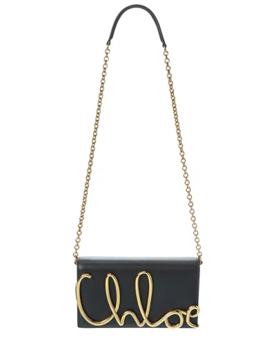 CHLOÉ CHLOÉ ICONIC LOGO LEATHER SHOULDER BAG