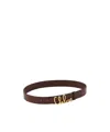 Chloé Womens Crafty Brown Logo-plaque Leather Belt In Brown