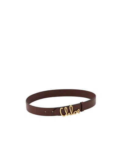 CHLOÉ CHLOÉ ICONIC LOGO PLAQUE BELT