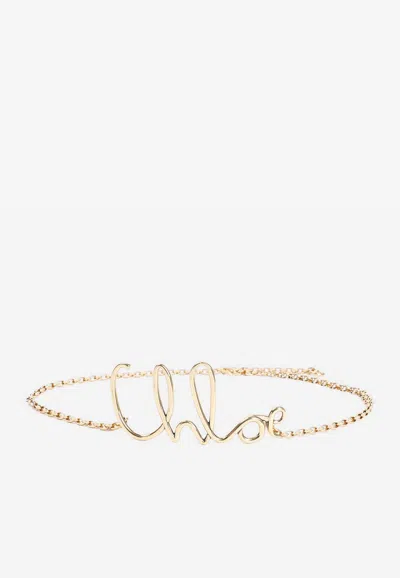 Chloé Iconic Logo Plaque Chain Belt