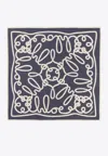 Chloé Iconic Logo Print Square Scarf In Blue