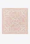 Chloé Womens Chloe Branded-print Cotton And Silk-blend Scarf In Pink