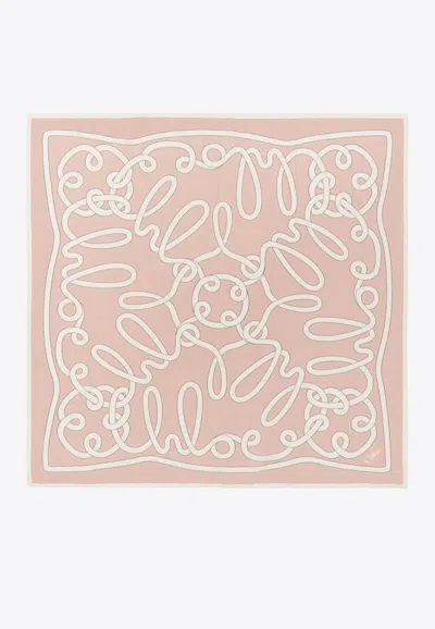 CHLOÉ ICONIC LOGO PRINT SQUARE SCARF