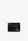 Chloé Iconic Logo Tri-fold Leather Wallet In Black