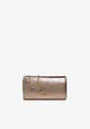 Chloé Iconic Metallic Leather Chain Clutch In Gray