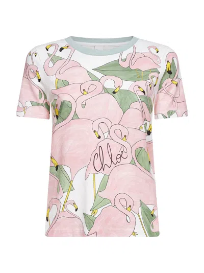 Chloé Iconic Milk Printed Cotton Jersey Logo Baby-fit T-shirt