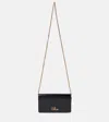 Chloé Iconic Flap Wallet On Chain In Shiny Calfskin In Black