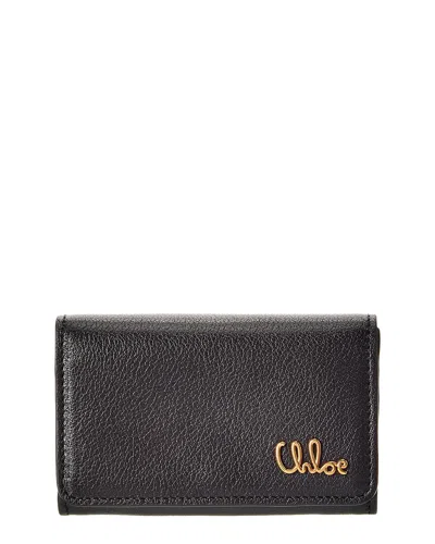 Chloé Iconic Mini Leather Trifold Wallet In Brown