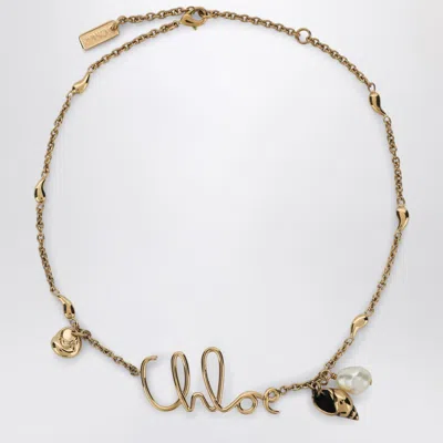 Chloé Iconic Necklace With Shells Charms In Gold