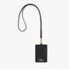 Chloé Iconic Pass Holder In Grained Leather In Black