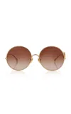 Chloé Iconic Round-frame Metal Sunglasses In Brown