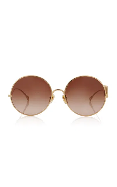 Chloé Iconic Round-frame Metal Sunglasses In Brown