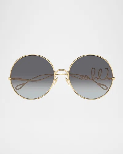 CHLOÉ ICONIC ROUND METAL SUNGLASSES