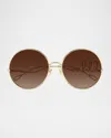 Chloé Iconic Round Metal Sunglasses In Gold