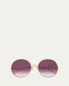 Chloé Iconic Round Metal Sunglasses In Gold