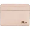Chloé Iconic Shiny Leather Card Case In 6j5 Cement Pink