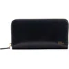 Chloé Iconic Shiny Leather Zip Long Wallet In Black