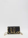 Chloé Script Logo Hardware Leather Shoulder Bag In Black