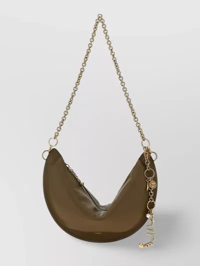 Chloé Iconic Shoulder Bag With Chain Strap And Decorative Charms