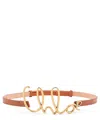 Chloé Womens Chloe Script-hardware Leather Belt Clay Brown In Brown