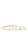 Chloé Metal Chain Belt With Iconic Lettering Logo In Metallic