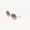 Chloé Iconic Sunglasses Gold Size Onesize 100% Nickel In Gold