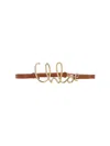 Chloé Womens Chloe Script-hardware Leather Belt Clay Brown