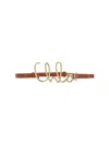 Chloé Womens Chloe Script-hardware Leather Belt Clay Brown