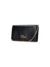 Chloé Iconic Flap Wallet On Chain In Shiny Calfskin In Black