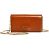 Chloé Iconic Wallet On A Chain In 26m Clay Brown
