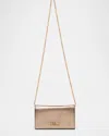 Chloé Iconic Wallet On Chain In Metallic Leather In Shiny Grey