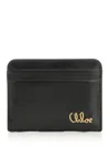 Chloé Golden Logo Compact Clutch Iconic Wallet In Black