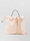 Chloé Icons Leather Bucket Bag Chain Strap Handle In Pink