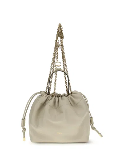 Chloé Icons Leather Chain Shoulder Bag In Neutral